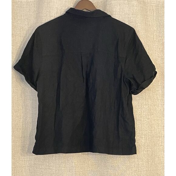 Universal Thread Women's Size Medium Short Sleeve Black Blouse - Picture 3 of 3